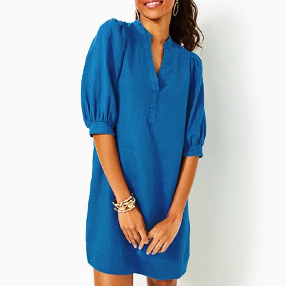 Lilly Pulitzer Vibrant Blue Linen Dress